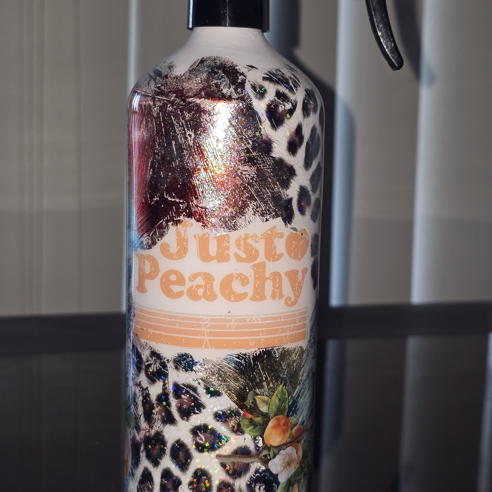 Just Peachy Leopard Print Spray Bottle